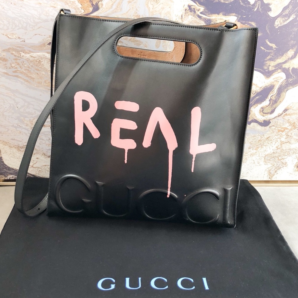 Gucci GucciGhost XL Large Calfskin Leather Tote - Picture 7 of 8